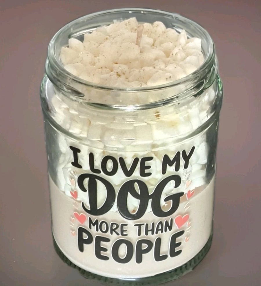 Handmade Dog Lover Candle Eco Coco Wax 260ml Whipped Candle for Home Decor & Gif