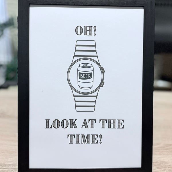 A4 Framed Quote Print 'Beer'