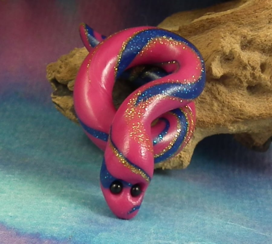 Tiny Snake OOAK Sculpt by artist Ann Galvin