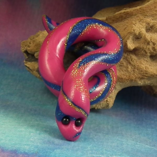 Tiny Snake OOAK Sculpt by artist Ann Galvin