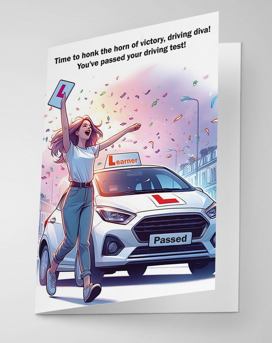 Congratulations on Passing Your Driving Test - Female Driver Celebration Card