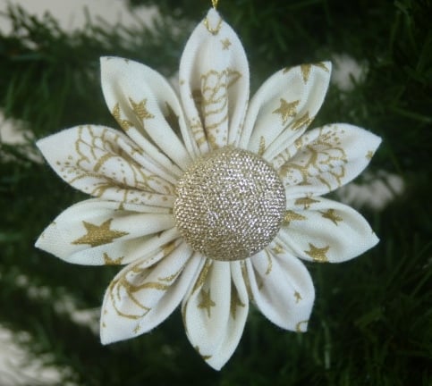 Christmas Tree Decorations In Festive Fabric 