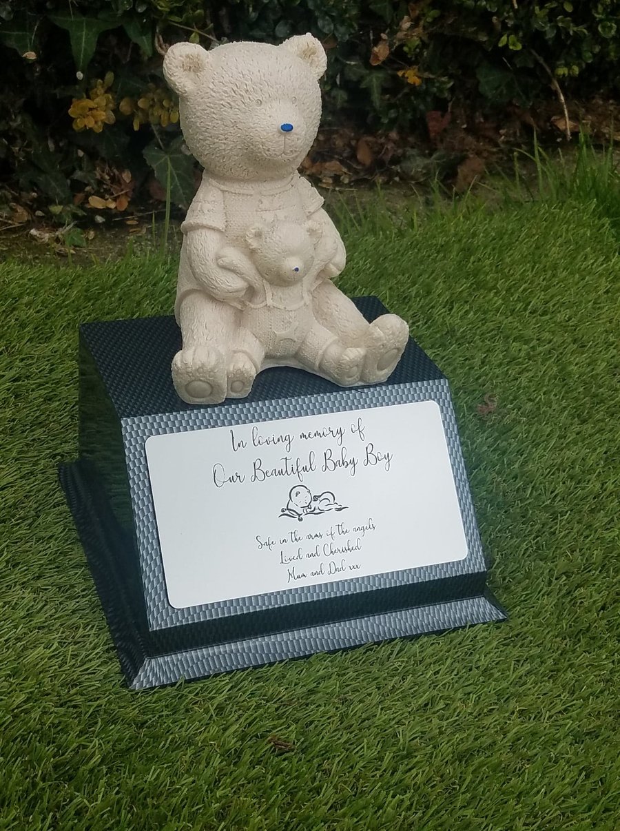 Grave Memorial Plaque Teddybear Baby Infant Memorial Cemetery Plaque Headstone