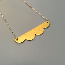 Brass frill pendant, brass jewellery, collar necklace, brass necklace