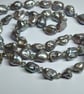 Silver Peacock Freshwater Pearl Necklace with Swarovski Crystals Handmade
