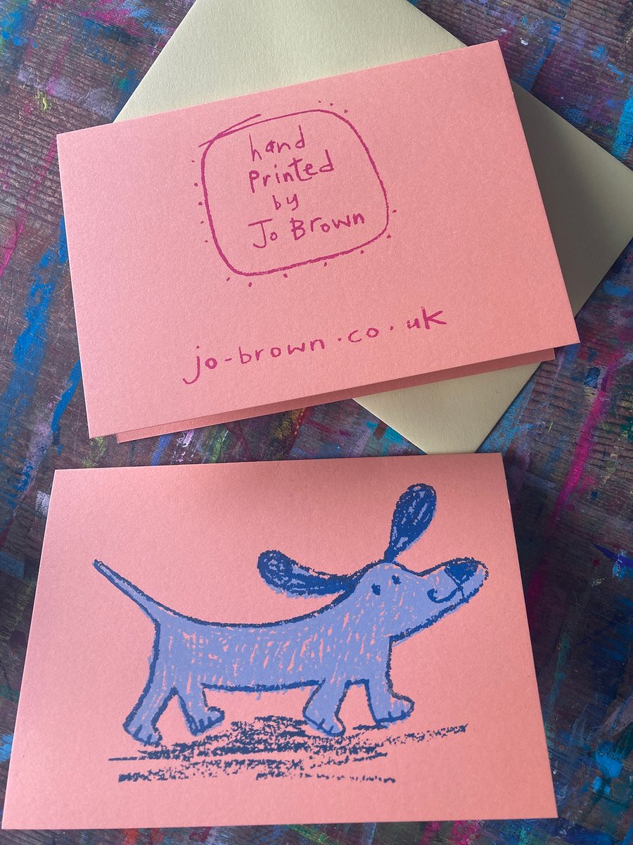 Happy Sausage dog card -orange- by Jo Brown Happy Tomato