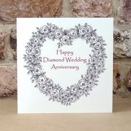 Diamond Anniversary Card Heart