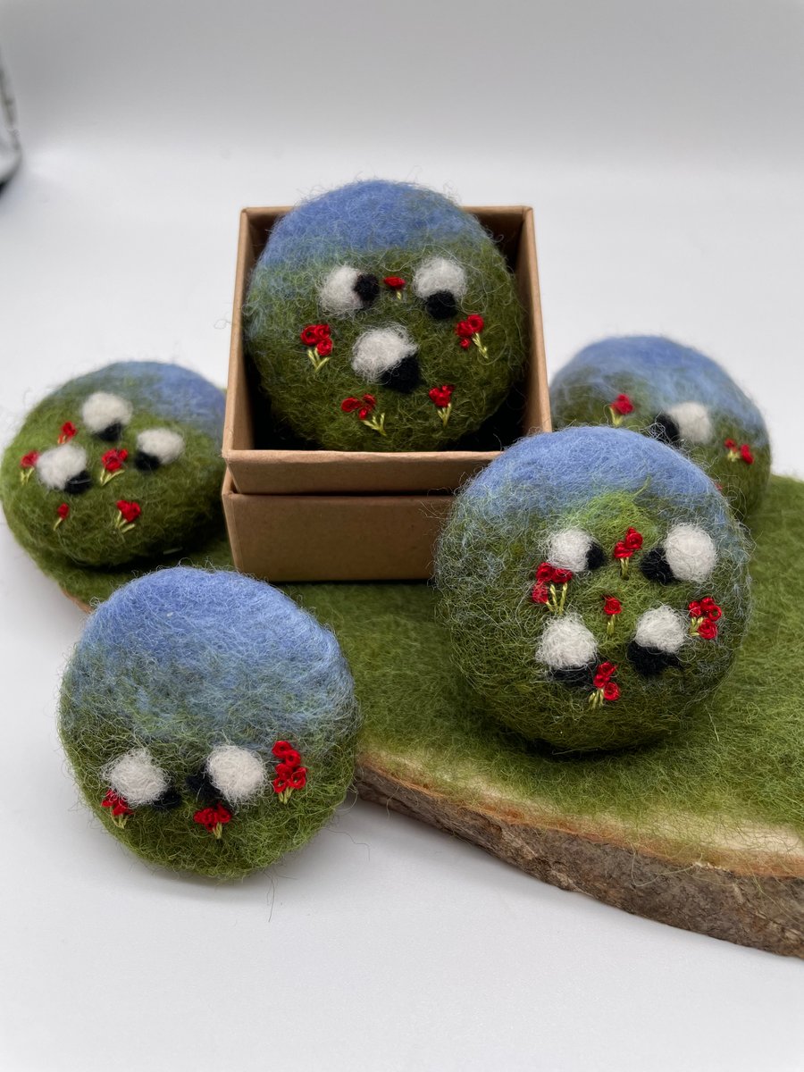 Needle Felt Sheep Brooch