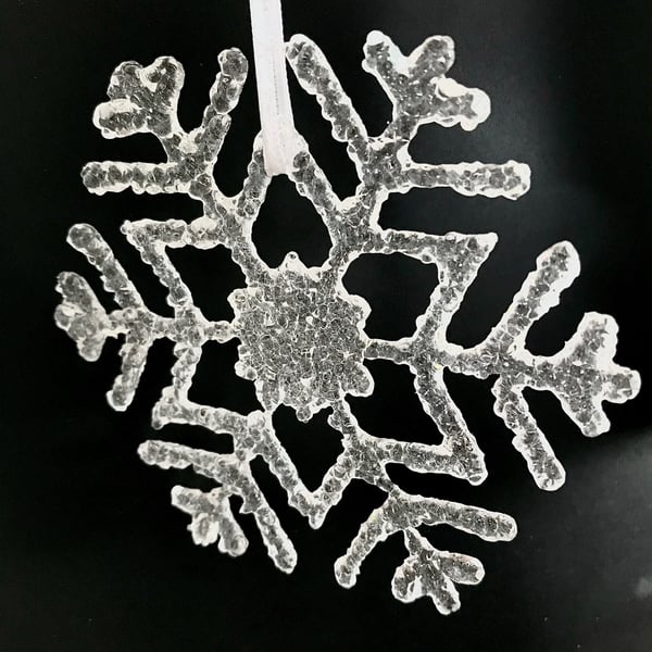 Frosty Fused Glass Snowflake