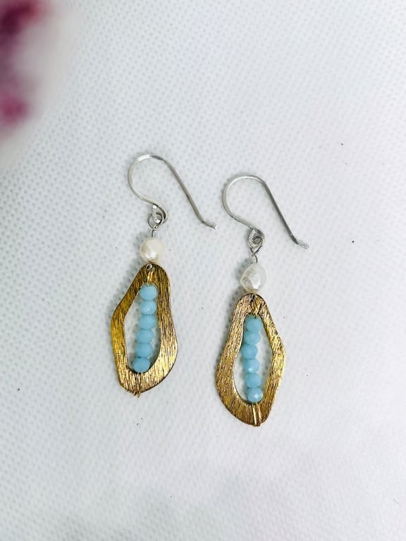 Sterling Silver & Freshwater Pearl Crystals Earrings