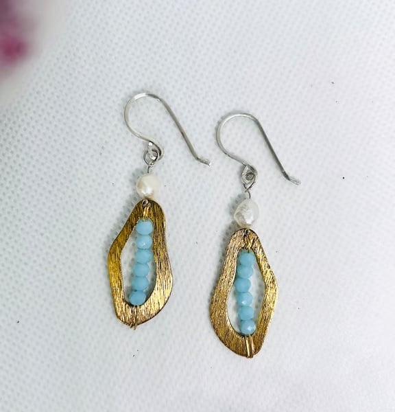 Sterling Silver & Freshwater Pearl Crystals Earrings
