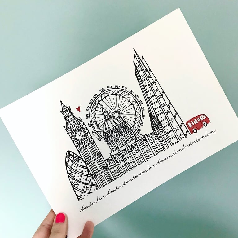 A4 Print of Original London Illustration Unframed  