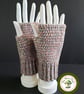 Fingerless Gloves. Heathered Multicolour. Crochet Fingerless Mittens.
