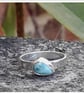Larimar Ring offset design size M , Hallmarked Ring - Image 1