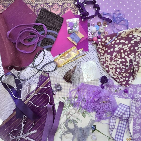 Slow stitching kit - Purple theme