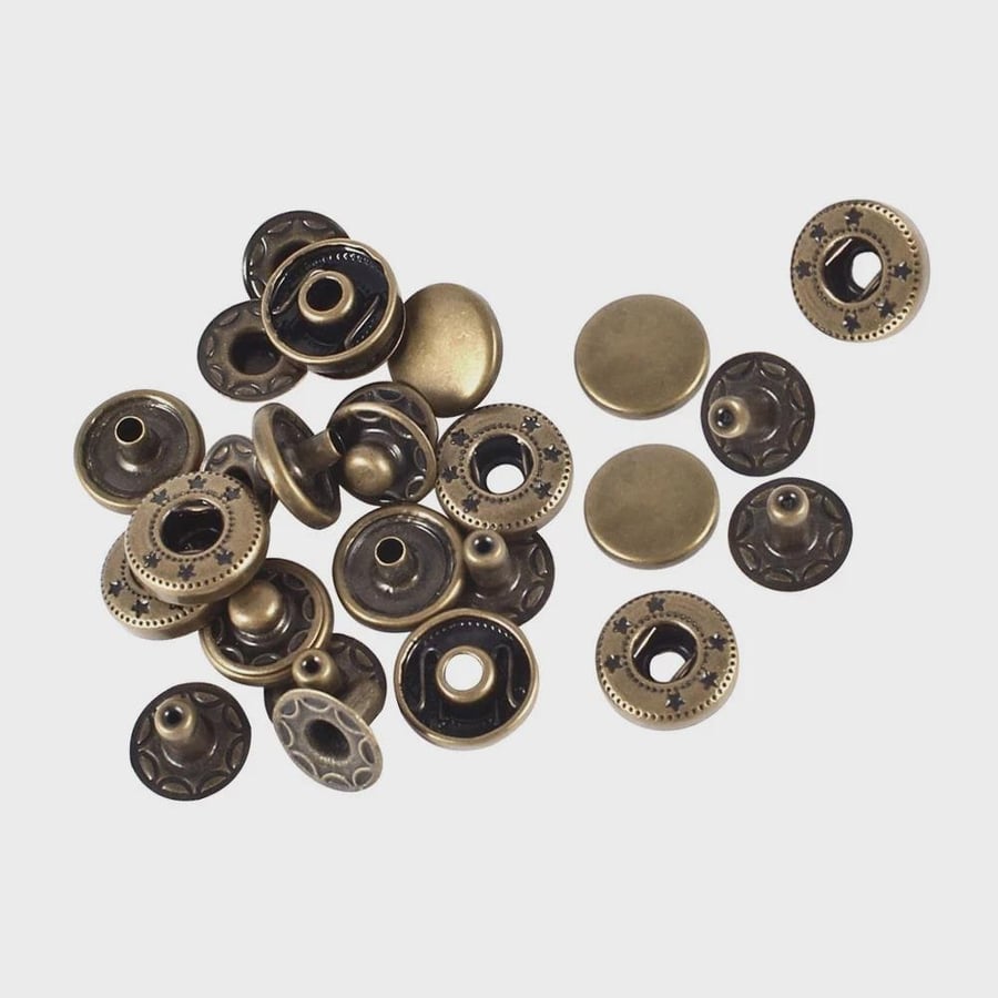 X50 Metal Snap Fasteners Press Studs 12mm S Spring for Bags Jackets DIY