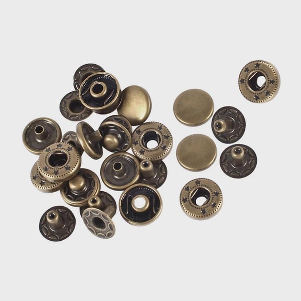 X50 Metal Snap Fasteners Press Studs 12mm S Spring for Bags Jackets DIY