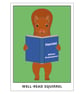 Well-Read Squirrel Postcard - Image 1