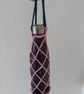 Crochet bottle holder - Pink & Blue