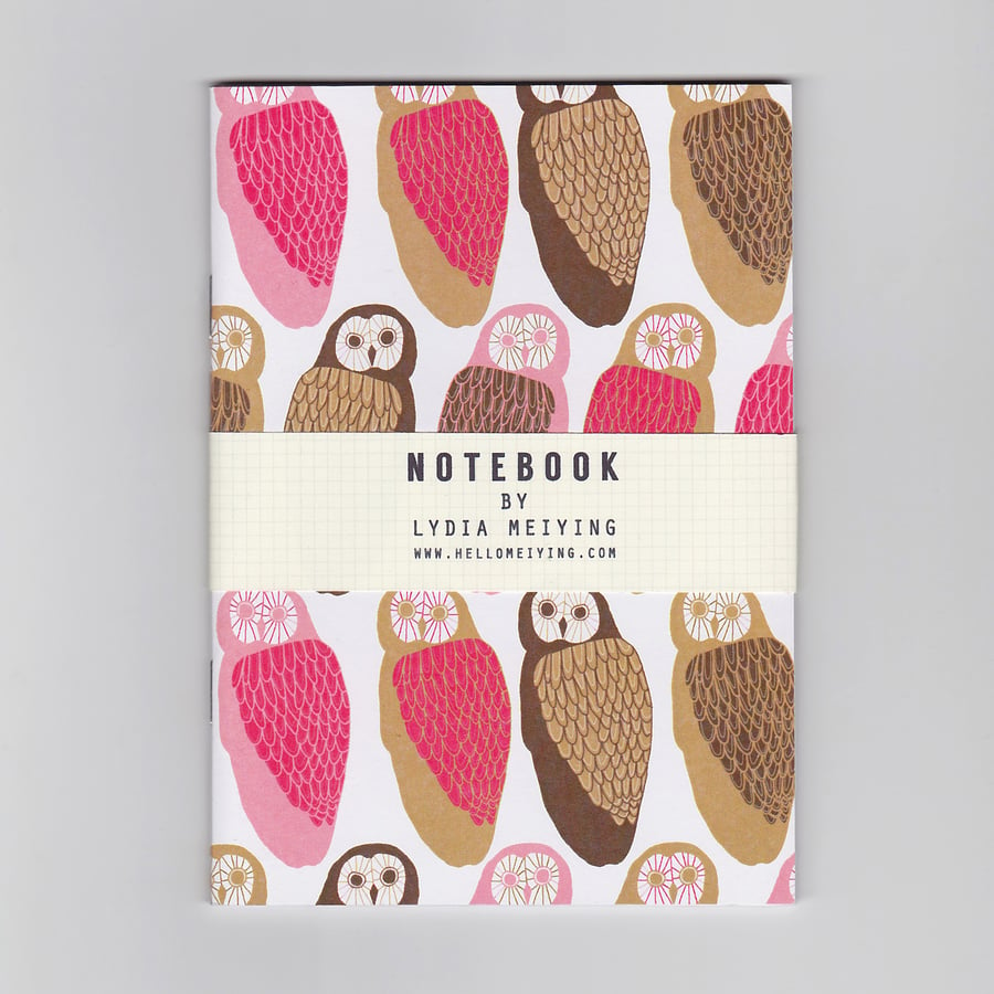 A6 Mini Notebook - Owls