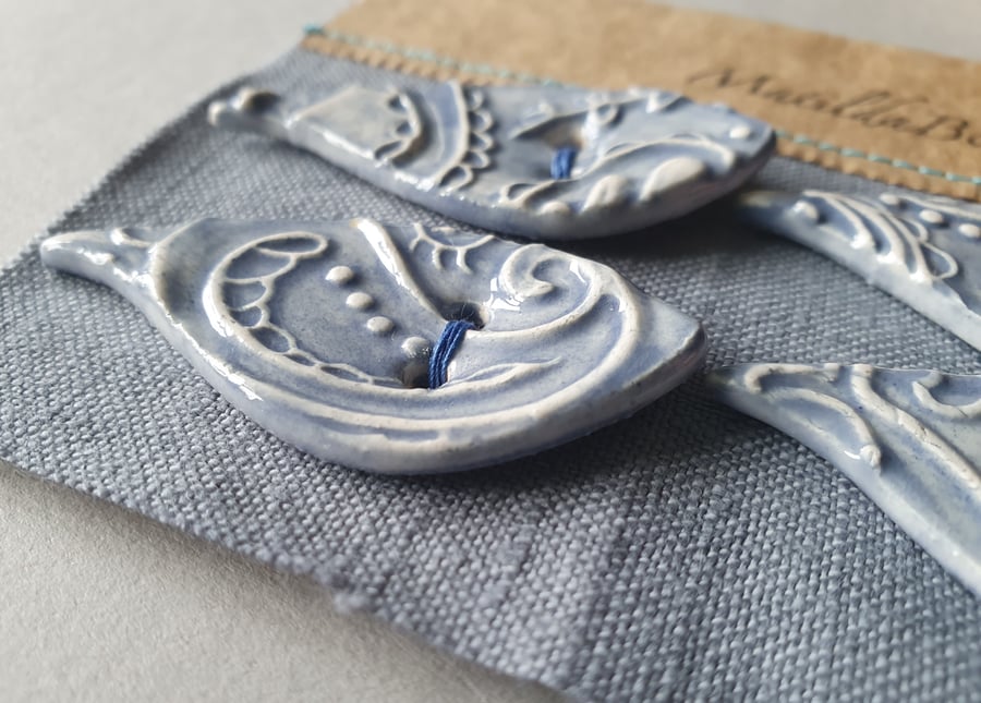 Handmade Ceramic Paisley Buttons