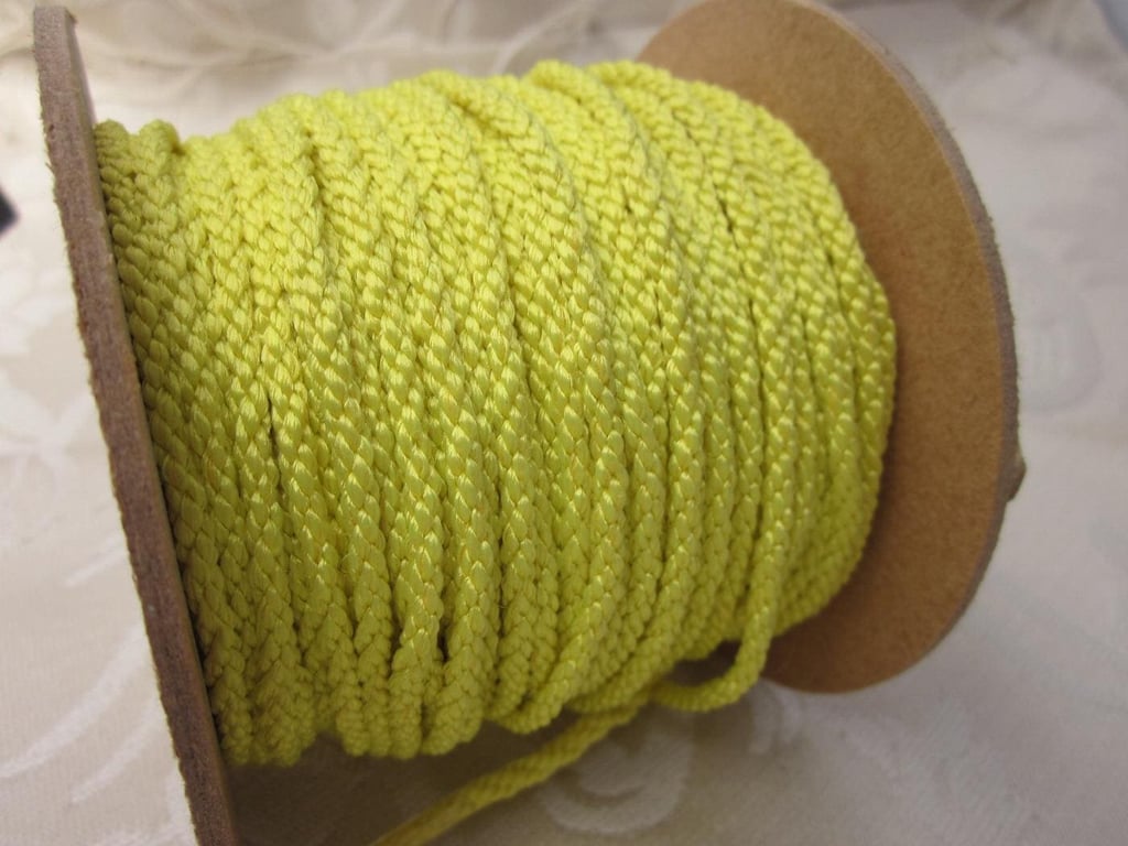 3 Metres 4mm Bright Yellow Lacing Cord