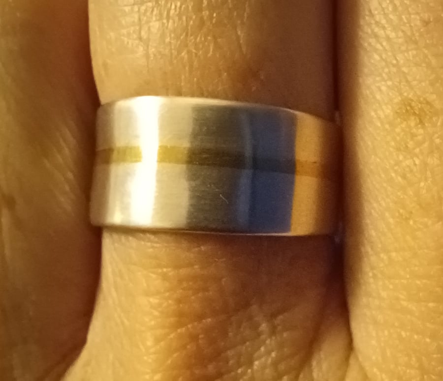 Silver copper inlay ring