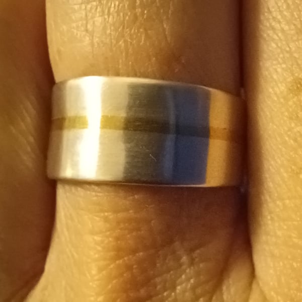 Silver copper inlay ring