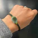 Handmade Natural Jade Bead Men's Bracelet (20cm - 21.5cm)