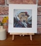 'Brave Cow' Highland cow mounted print