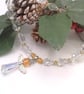 Beaded Christmas Angel Pendant on a Crystal Necklace, Christmas Pendant