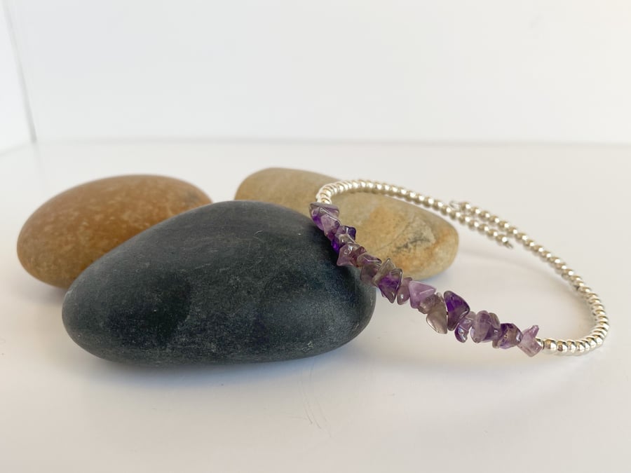 Amethyst stacking bracelet