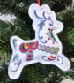 Christmas Reindeer decoration, embroidered - Image 2