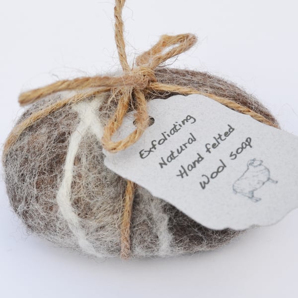 Felted soap, felted soap bar, natural soap, pebble soap, wool soap.