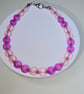 Pink and Purple frosted glass bracelet 