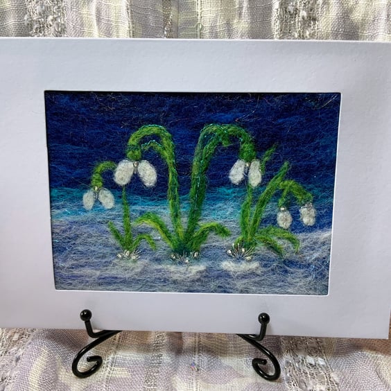 Winter Night Snowdrops Art Card
