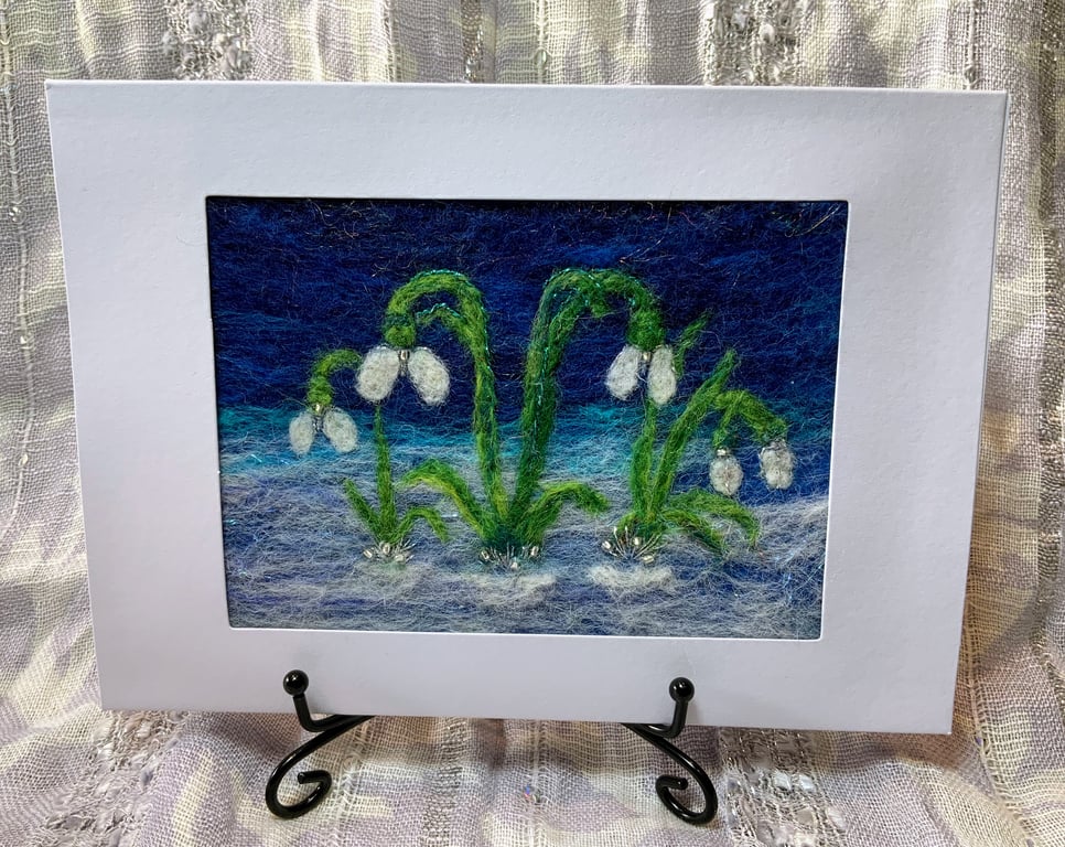 Winter Night Snowdrops Christmas Card