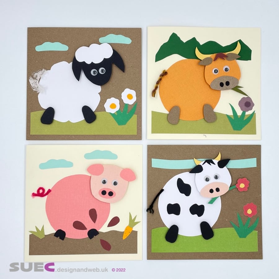 Card Kit - Farm Animals - Set of 4 - Parent and Child Activity