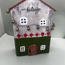 Christmas hand painted wooden house