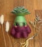Succulent Gnome Art Doll Purple Green