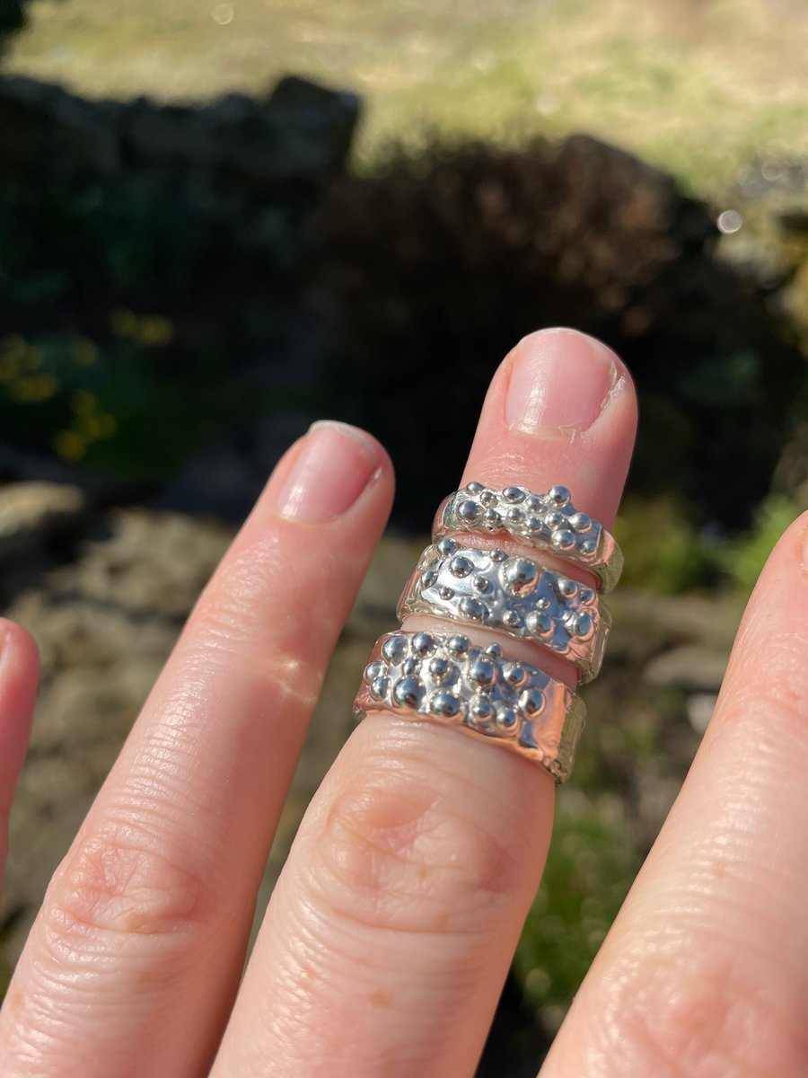 Handmade Sterling Silver bubble rings Size O last size available