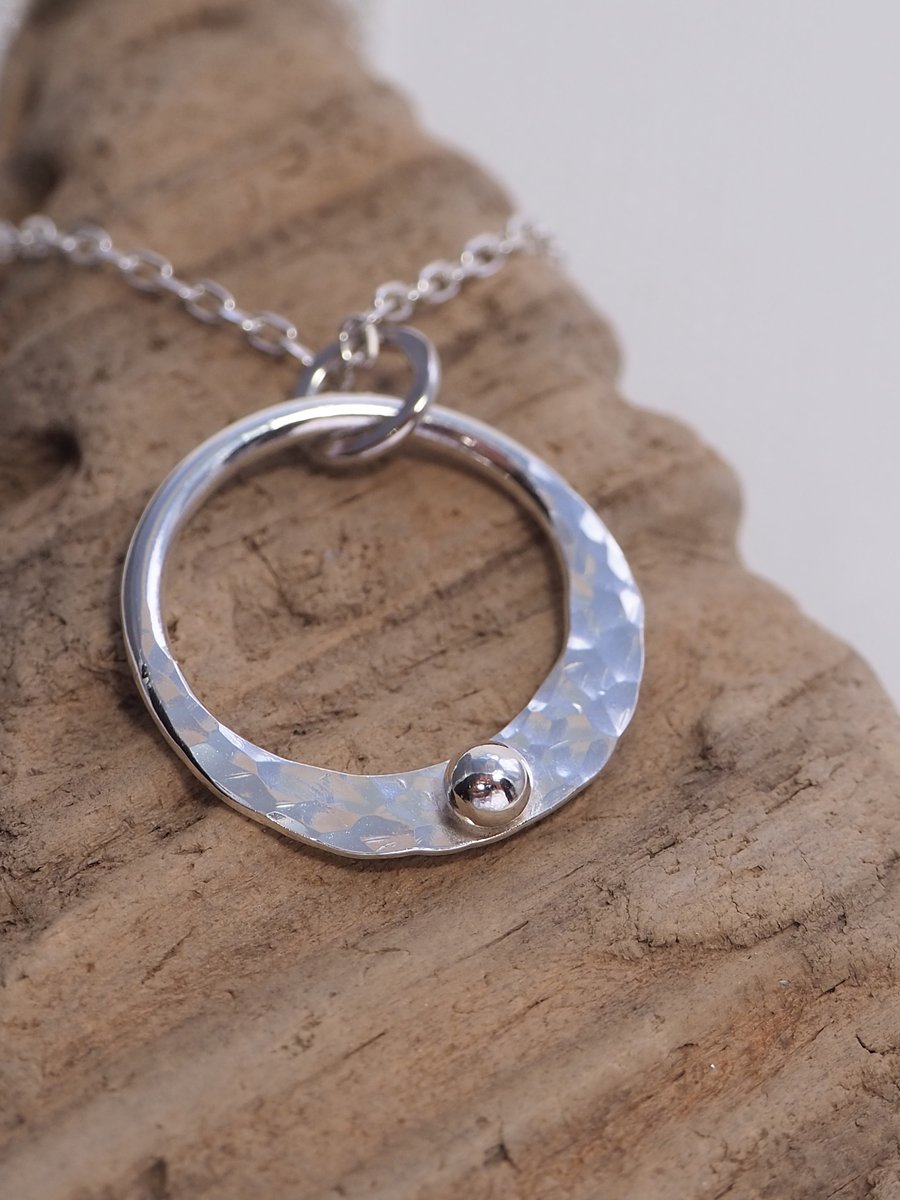 Silver Pendant, silver ring necklace pendant, holiday jewellery