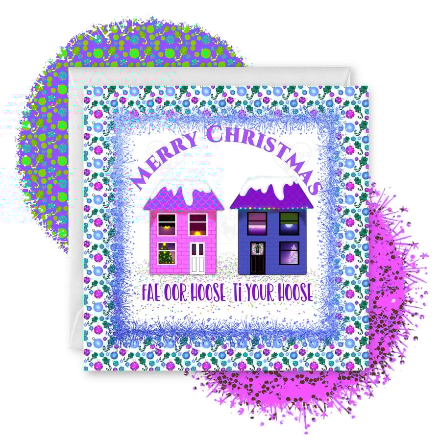 Our house to yours Doric Christmas card