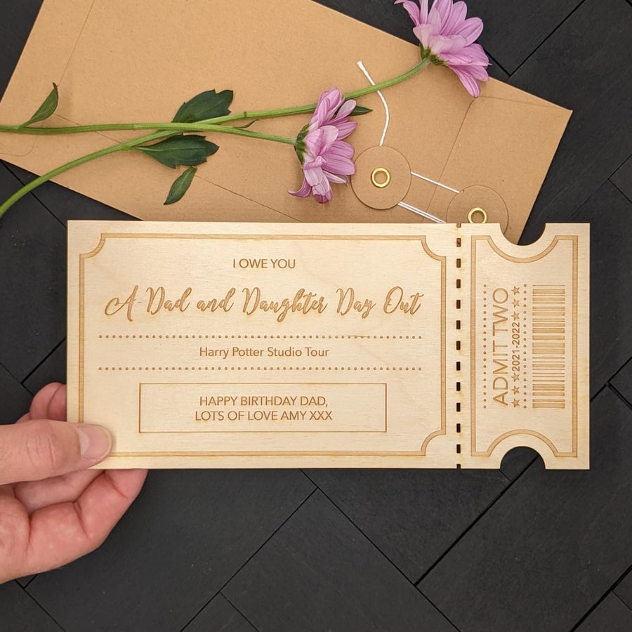 IOU VOUCHER TICKET Personalised Gift Coupon (calligraphy font)