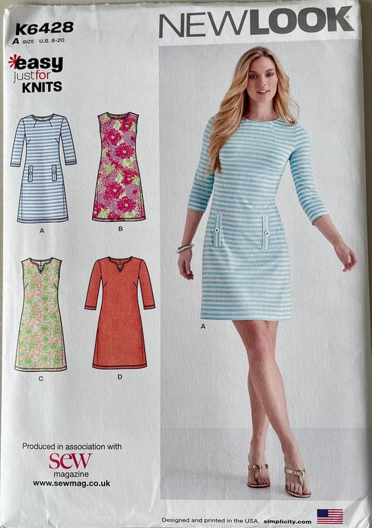 New Look Dress Pattern K6428 Misses size 8 -20 - Uncut