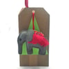 Felt Elephant Decoration Card