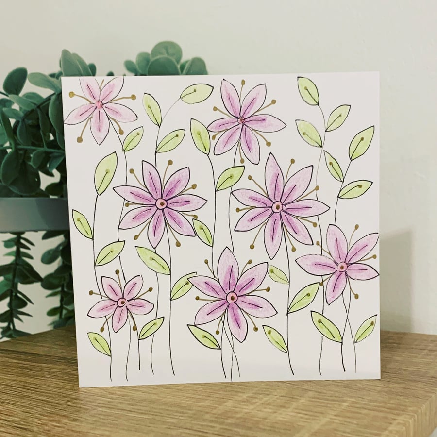 Hand drawn Flowers Card