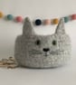FELTED 'FUSSPOT' BOWL, desk tidy  . Cat. Grey . Home decor.