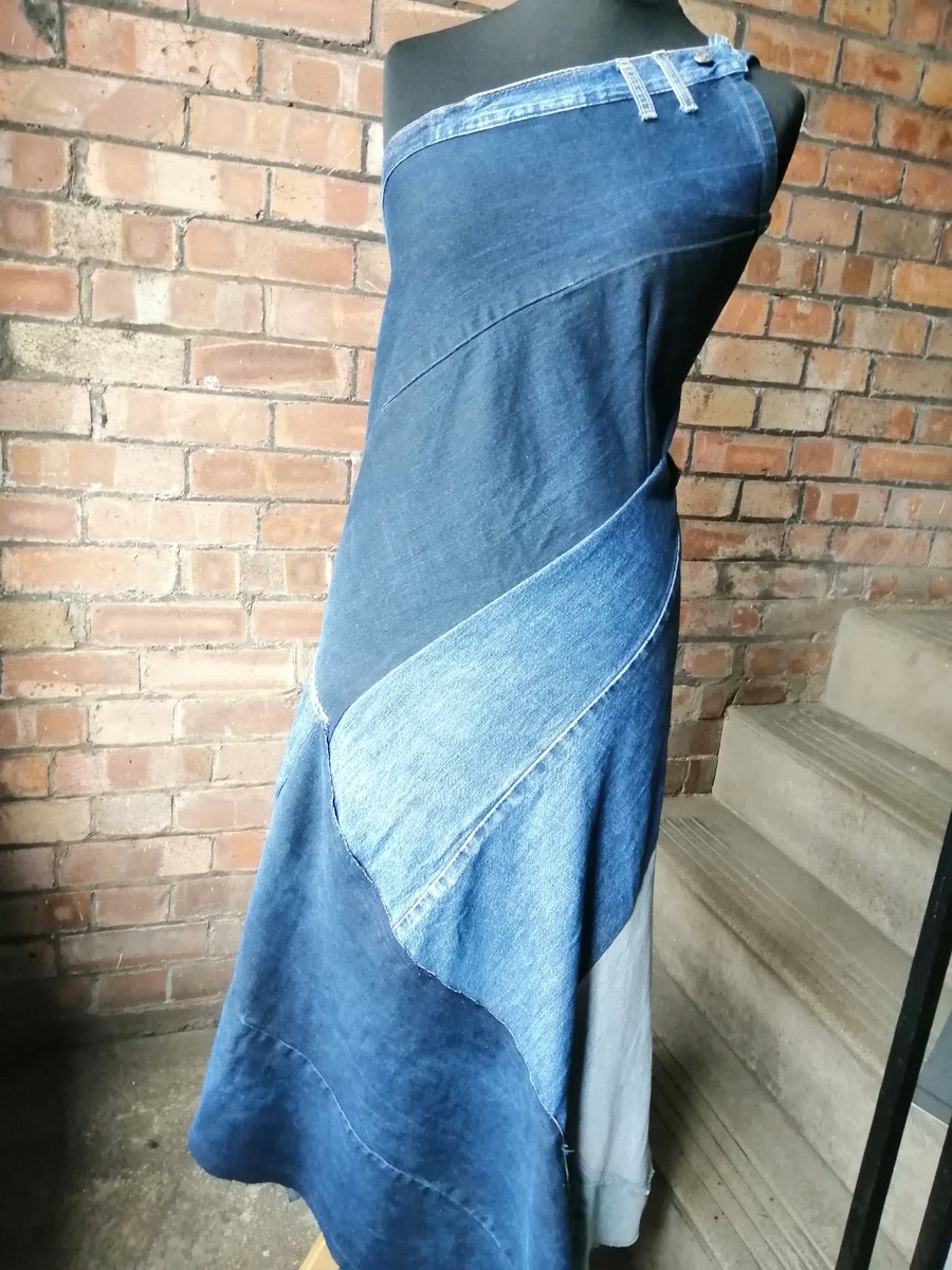 white christmas dresses Recycled Denim Dress main image 0