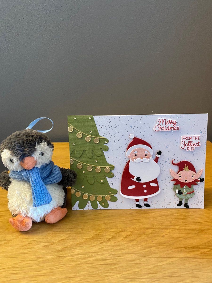 Interactive Santa & Elf Christmas Card Merry Christmas from the Jolliest Duo 